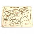 Дървен пъзел - Карта на България А5